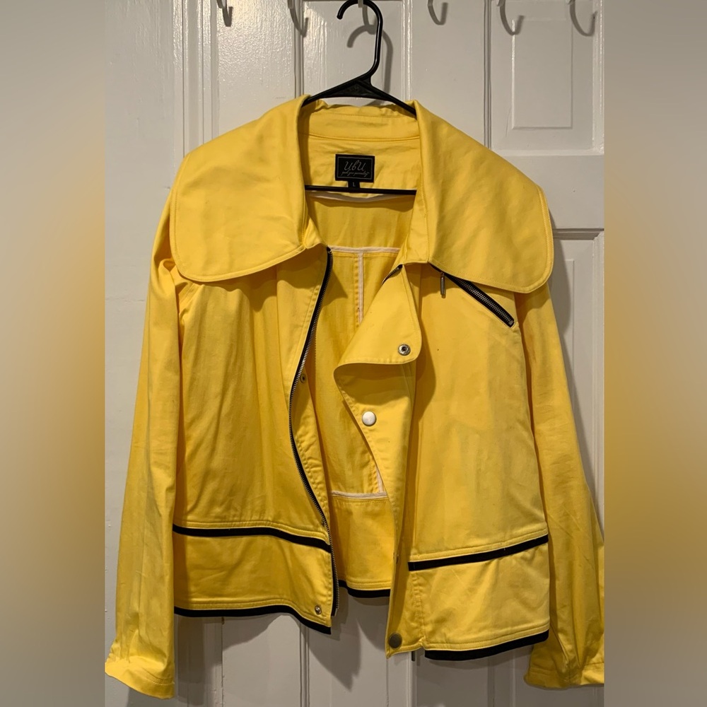 Yellow Jacket with Black Trim. Size L